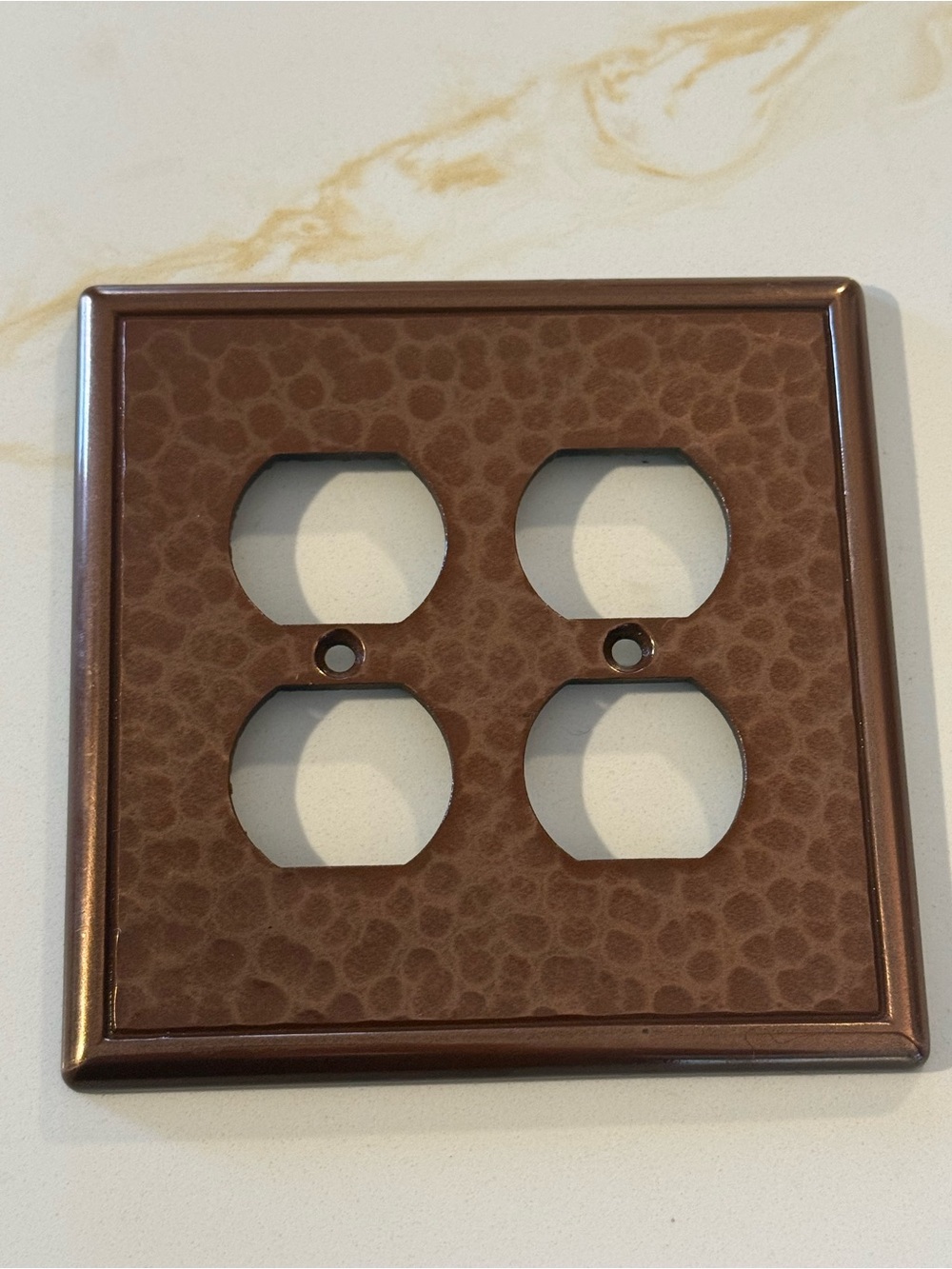 Hammered Aged Copper Steel - 2 Duplex Wallplate